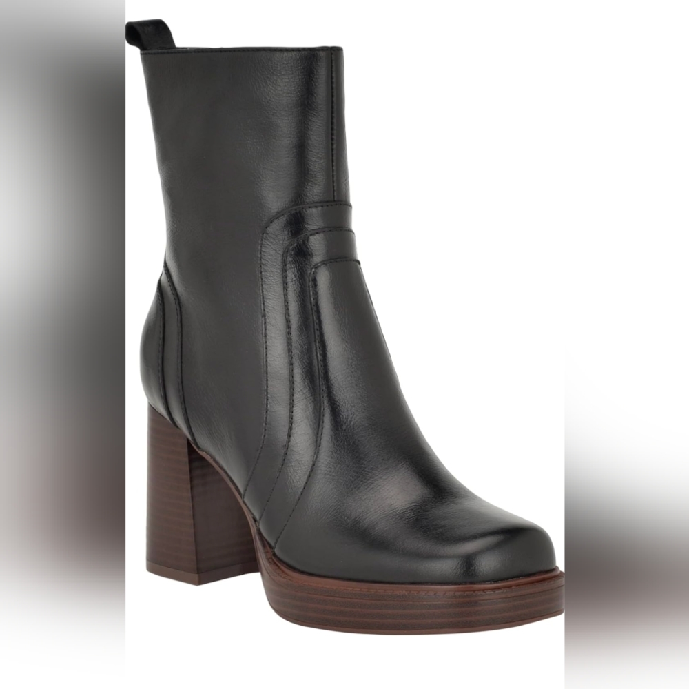 NINE WEST DONAD Platform Black Bootie, Size 8.5M NIB - Picture 2 of 6